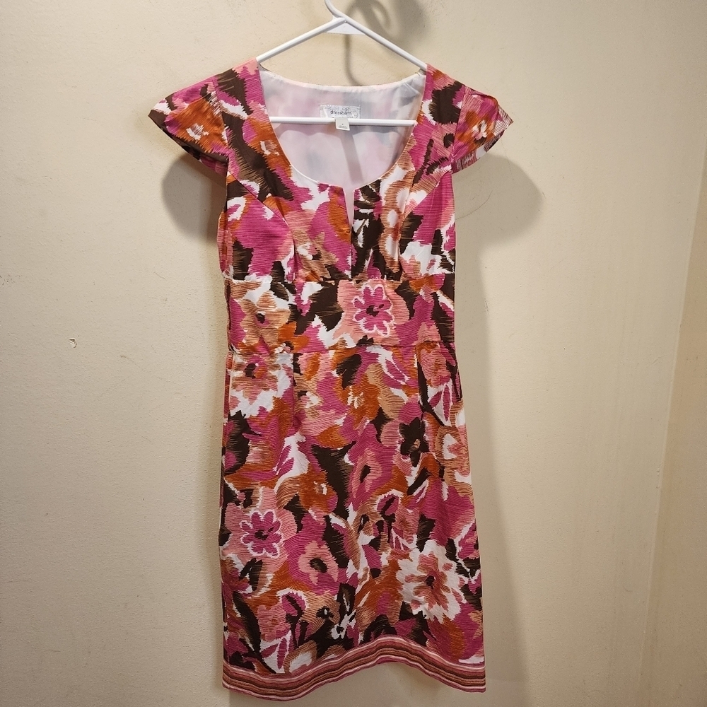 Dressbarn Pink Floral Knee-length Semiformal Dress size 4